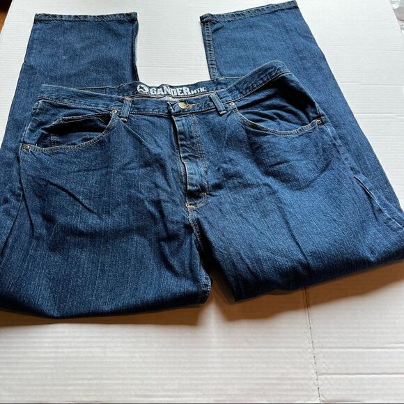 Gander Jeans Blue Men's 38x30 100% cotton 5 pocket excellent condition - Picture 3 of 9